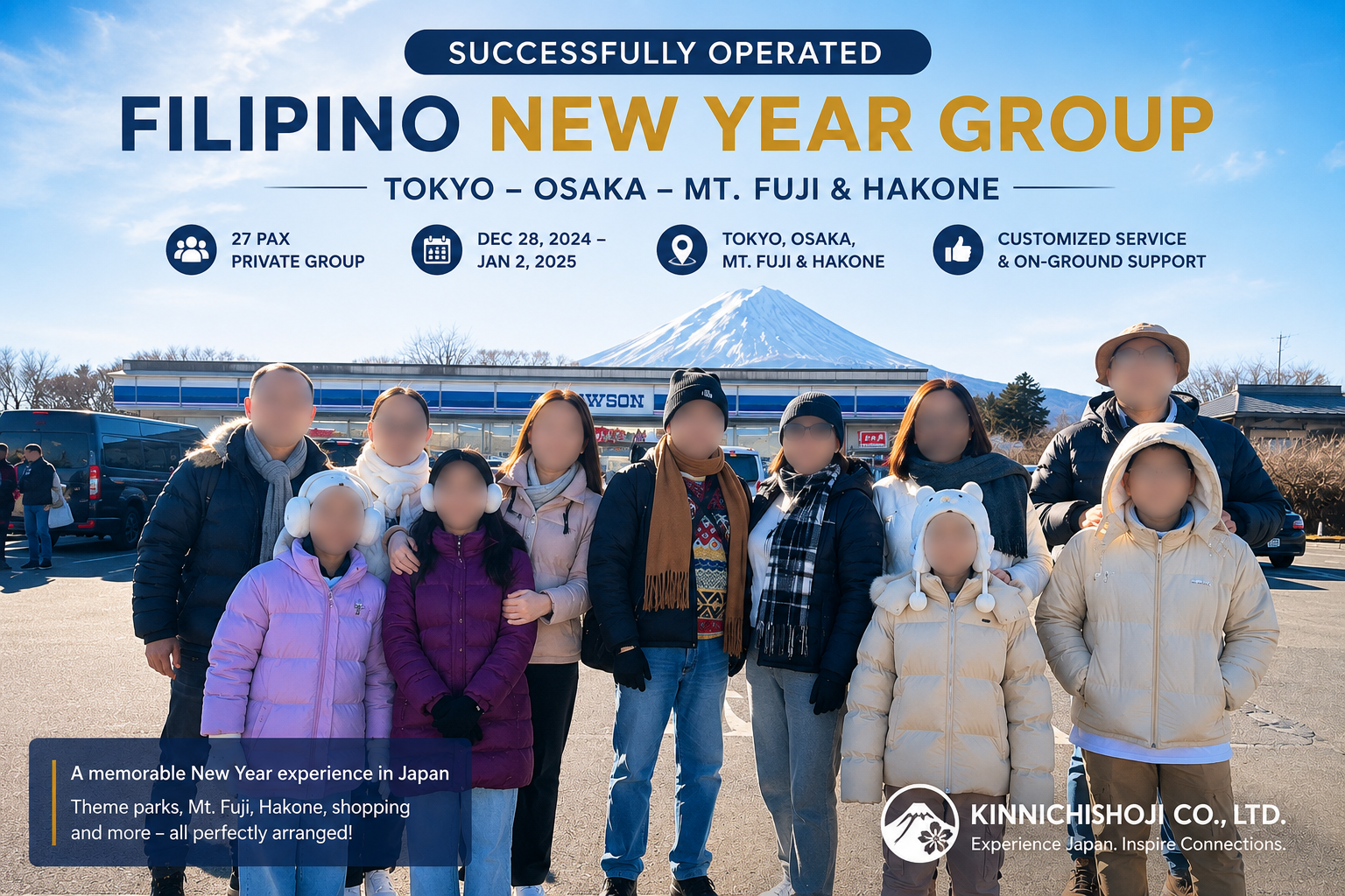 Successfully Operated 27-Pax Filipino New Year Group in Japan